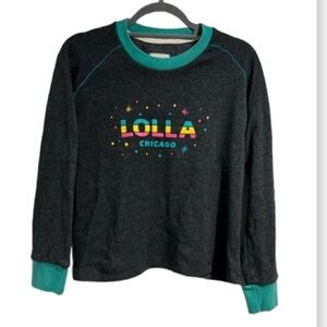 Lollapalooza Chicago crewneck fleece sweatshirt long sleeve‎ small lolla